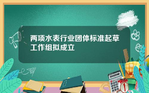 两项水表行业团体标准起草工作组拟成立