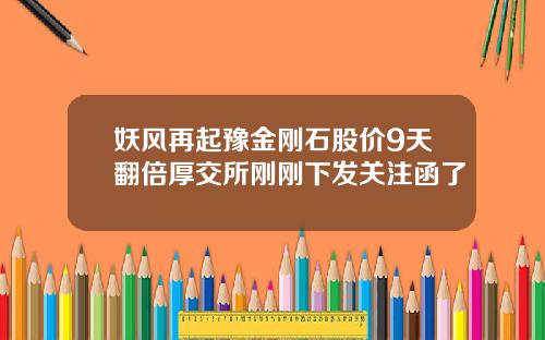 妖风再起豫金刚石股价9天翻倍厚交所刚刚下发关注函了