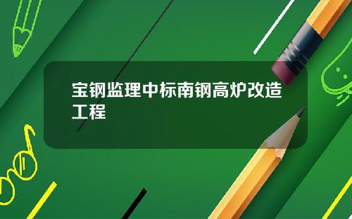 宝钢监理中标南钢高炉改造工程