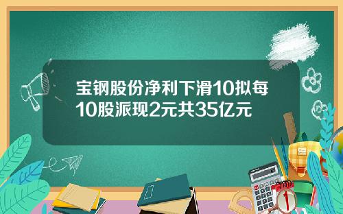 宝钢股份净利下滑10拟每10股派现2元共35亿元