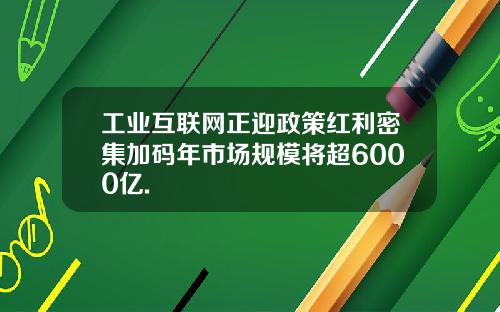 工业互联网正迎政策红利密集加码年市场规模将超6000亿.