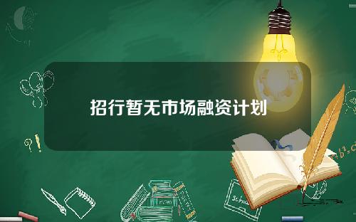 招行暂无市场融资计划