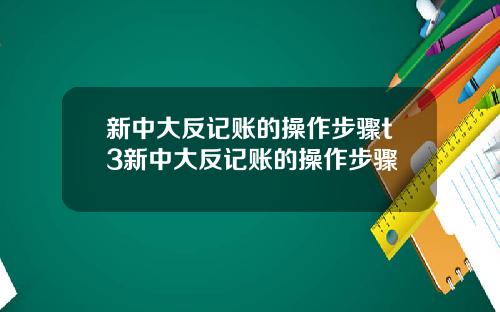 新中大反记账的操作步骤t3新中大反记账的操作步骤