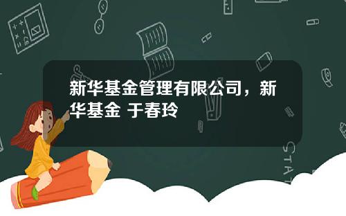 新华基金管理有限公司，新华基金 于春玲