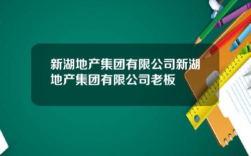 新湖地产集团有限公司新湖地产集团有限公司老板