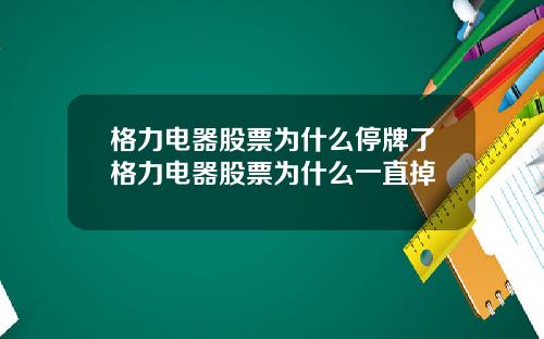 格力电器股票为什么停牌了格力电器股票为什么一直掉