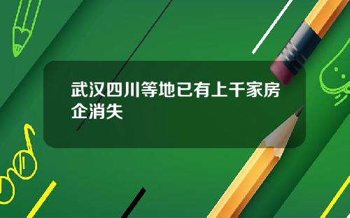 武汉四川等地已有上千家房企消失