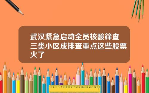 武汉紧急启动全员核酸筛查三类小区成排查重点这些股票火了