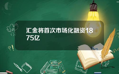 汇金将首次市场化融资1875亿