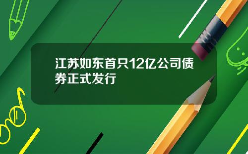 江苏如东首只12亿公司债券正式发行