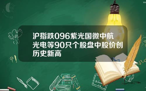 沪指跌096紫光国微中航光电等90只个股盘中股价创历史新高