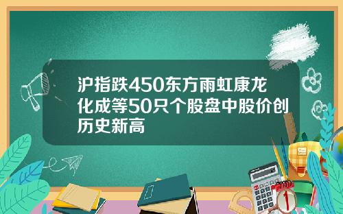 沪指跌450东方雨虹康龙化成等50只个股盘中股价创历史新高