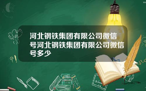 河北钢铁集团有限公司微信号河北钢铁集团有限公司微信号多少