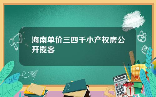 海南单价三四千小产权房公开揽客