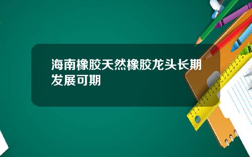 海南橡胶天然橡胶龙头长期发展可期