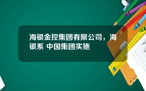 海银金控集团有限公司，海银系 中国集团实施