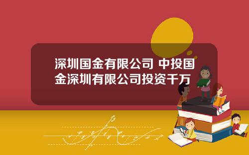 深圳国金有限公司 中投国金深圳有限公司投资千万