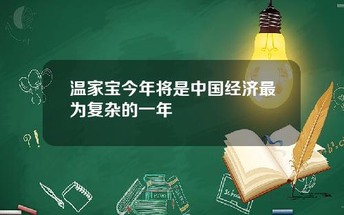 温家宝今年将是中国经济最为复杂的一年