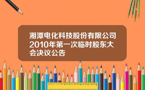 湘潭电化科技股份有限公司2010年第一次临时股东大会决议公告