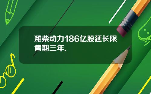 潍柴动力186亿股延长限售期三年.