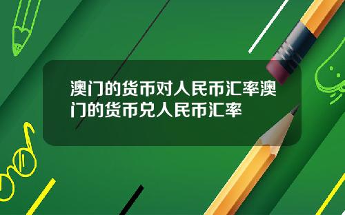 澳门的货币对人民币汇率澳门的货币兑人民币汇率