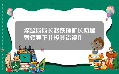 煤监局局长赵铁锤矿长助理替领导下井极其错误0