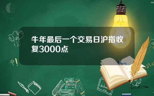 牛年最后一个交易日沪指收复3000点