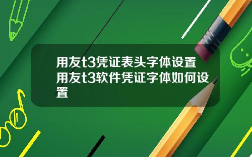 用友t3凭证表头字体设置用友t3软件凭证字体如何设置