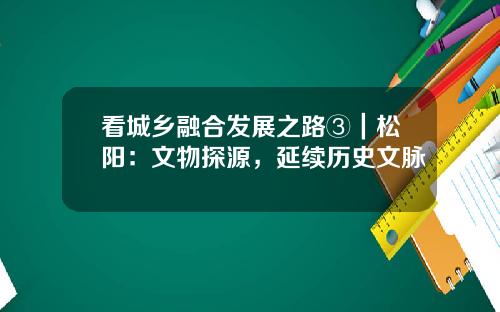 看城乡融合发展之路③｜松阳：文物探源，延续历史文脉