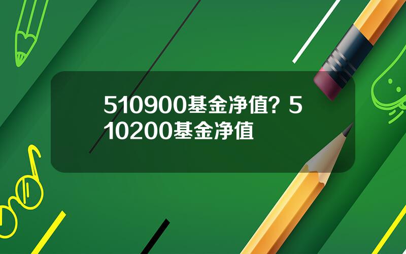 510900基金净值？510200基金净值