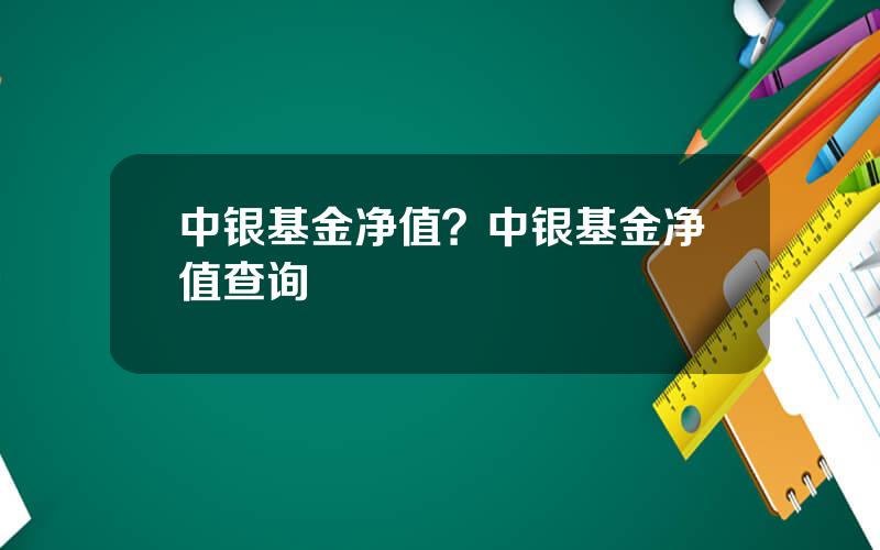 中银基金净值？中银基金净值查询