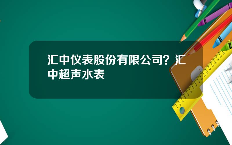 汇中仪表股份有限公司？汇中超声水表