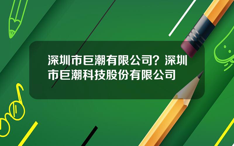 深圳市巨潮有限公司？深圳市巨潮科技股份有限公司