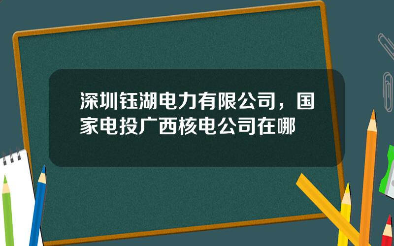 深圳钰湖电力有限公司，国家电投广西核电公司在哪