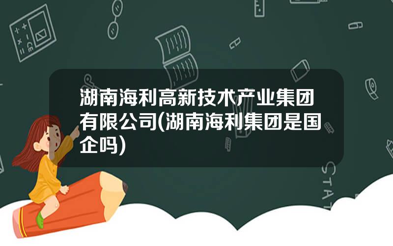 湖南海利高新技术产业集团有限公司(湖南海利集团是国企吗)