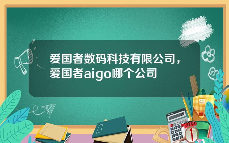 爱国者数码科技有限公司，爱国者aigo哪个公司