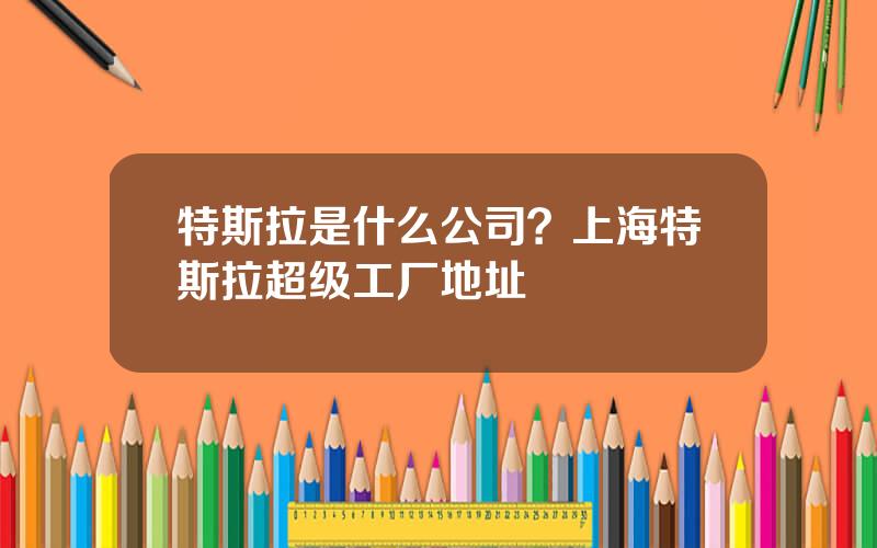 特斯拉是什么公司？上海特斯拉超级工厂地址