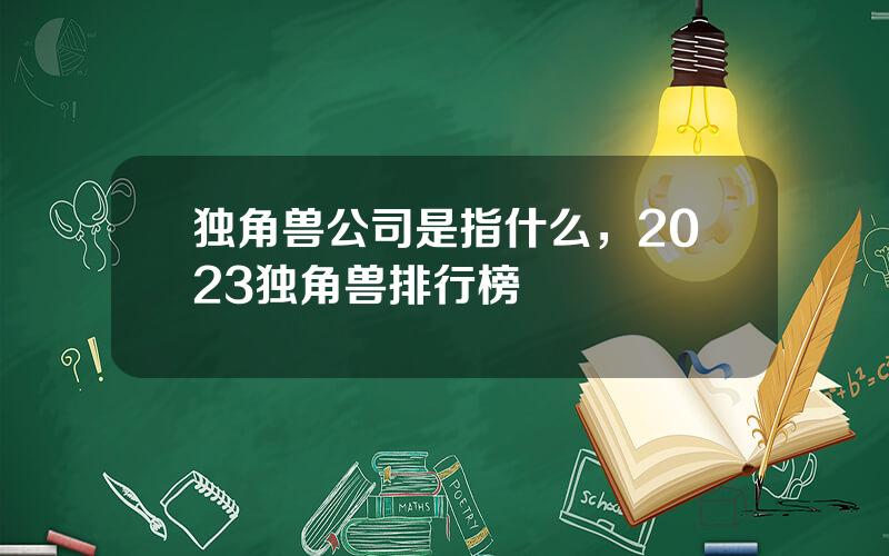 独角兽公司是指什么，2023独角兽排行榜