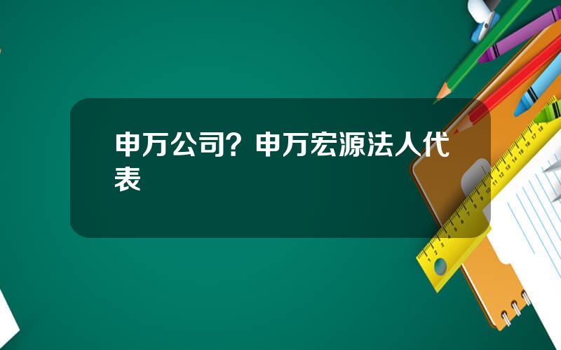 申万公司？申万宏源法人代表