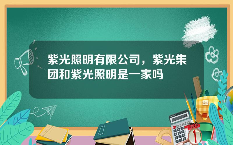 紫光照明有限公司，紫光集团和紫光照明是一家吗