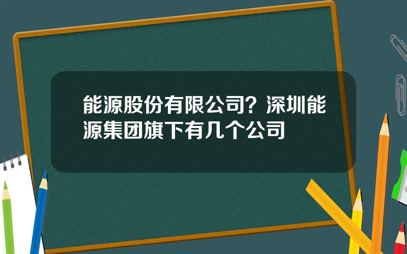 能源股份有限公司？深圳能源集团旗下有几个公司