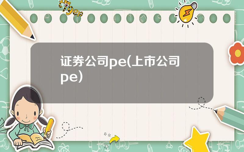 证券公司pe(上市公司+pe)